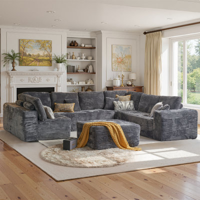 Canapé modulaire en velours côtelé 5 pièces Vivelle
