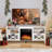 60" Modern TV Stand with 1500W Electric Fireplace & 7-Level Brightness, Media Console for TVs Up to 65"