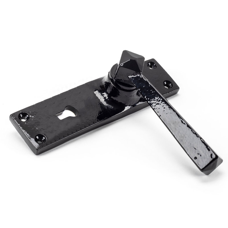 Straight Lock Door Handle, Black