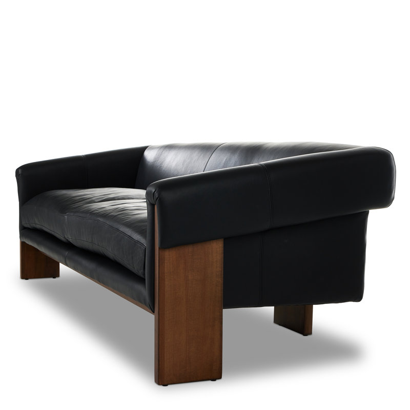 Cairo 90.5" Upholstered Sofa, Palermo Cognac Top Grain Leather