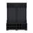 Modern Hallway Hall Tree With Metal Hooks And Storage Space, Multi-Functional Entryway Coat Rack With Shoe Cubbies, Black-2098100421