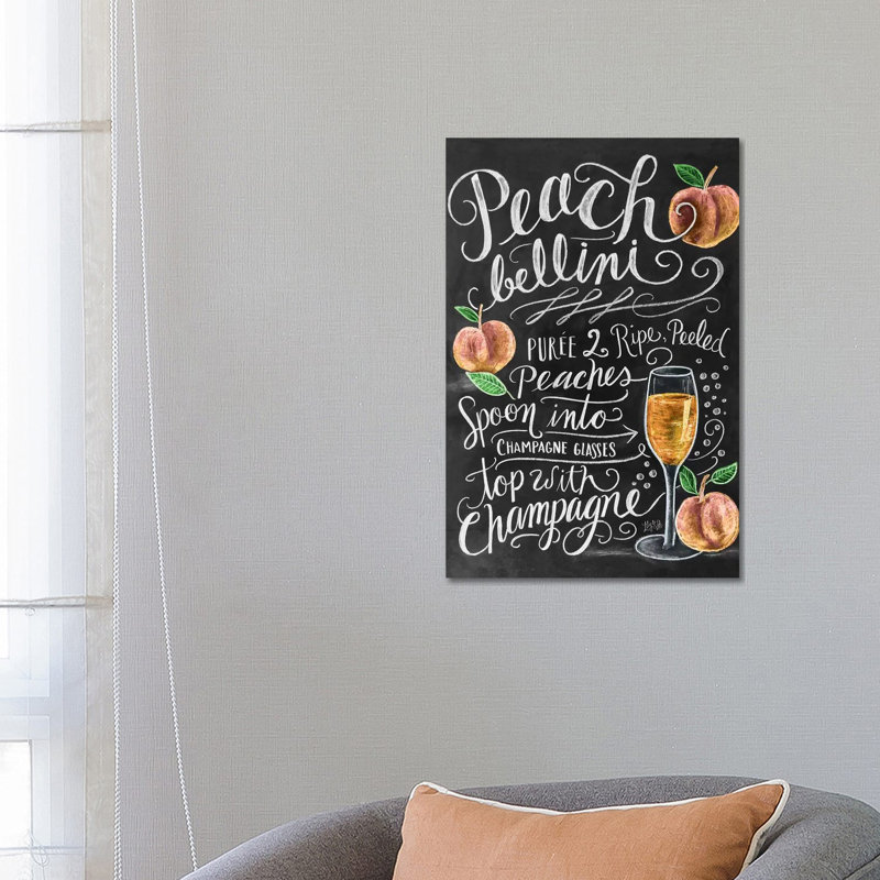 Peach Bellini Recipe - Print on Canvas, Wrapped Canvas, 66.04cm H x 45.72cm W x 1.91cm D