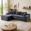 Canapé d'angle modulaire Cloud de 94,5 pouces (240 cm) au design minimaliste moderne, avec méridienne en L et assise profonde, idéal pour le salon et la chambre à coucher. Aucun assemblage requis.-708973532-708973535