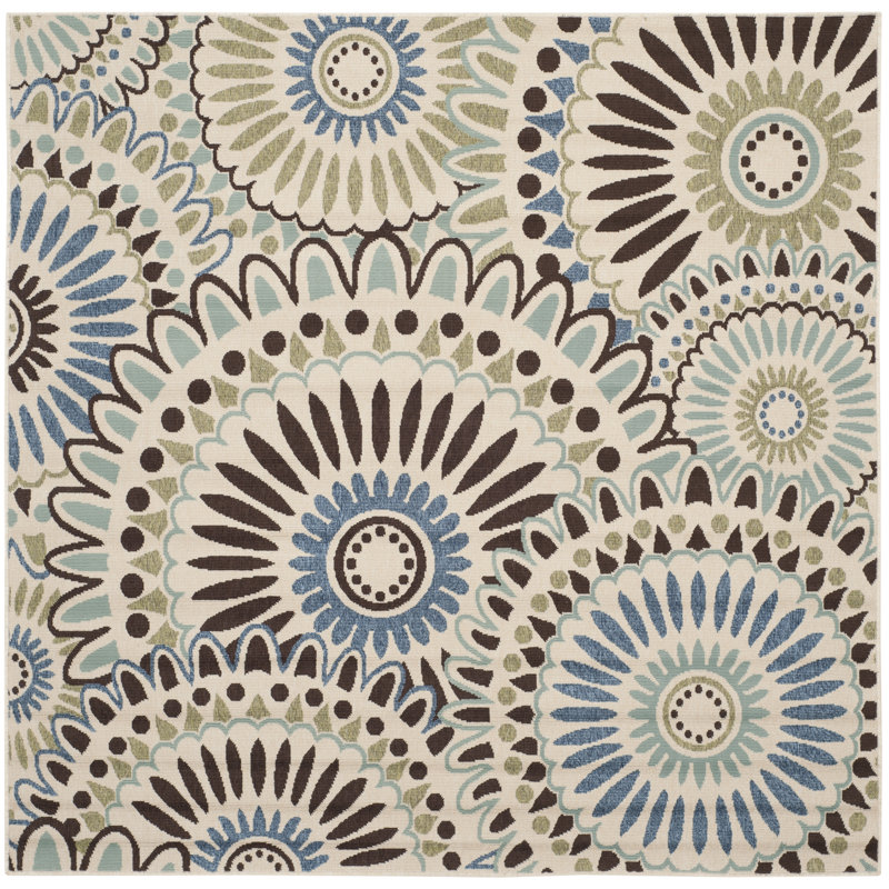 Centeno Performance Geometric Indoor/Outdoor Area Rug, Square 8'