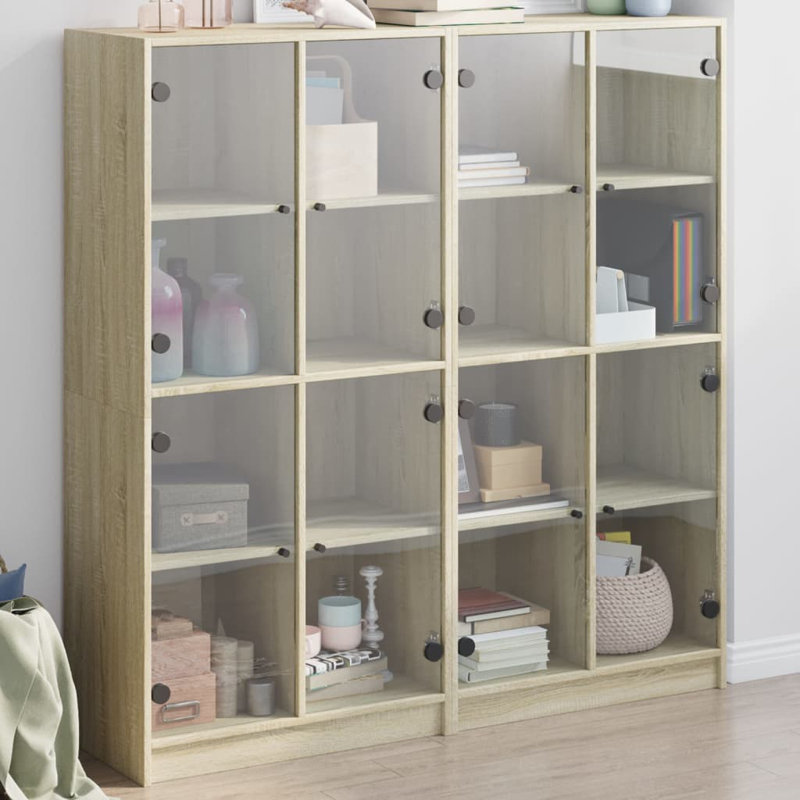 Aurbree 142cm H x 136cm W Standard Bookcase, Sonoma Oak