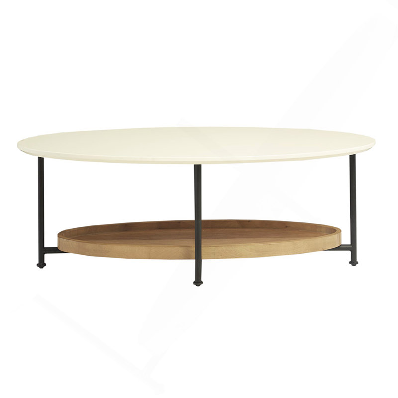 Oval Coffee Table With Lower Shelf