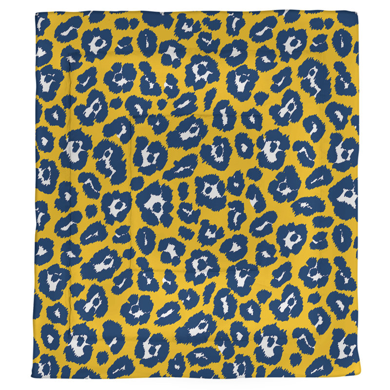 Polyester Animal Print Comforter, Twin Comforter, Gold/Black