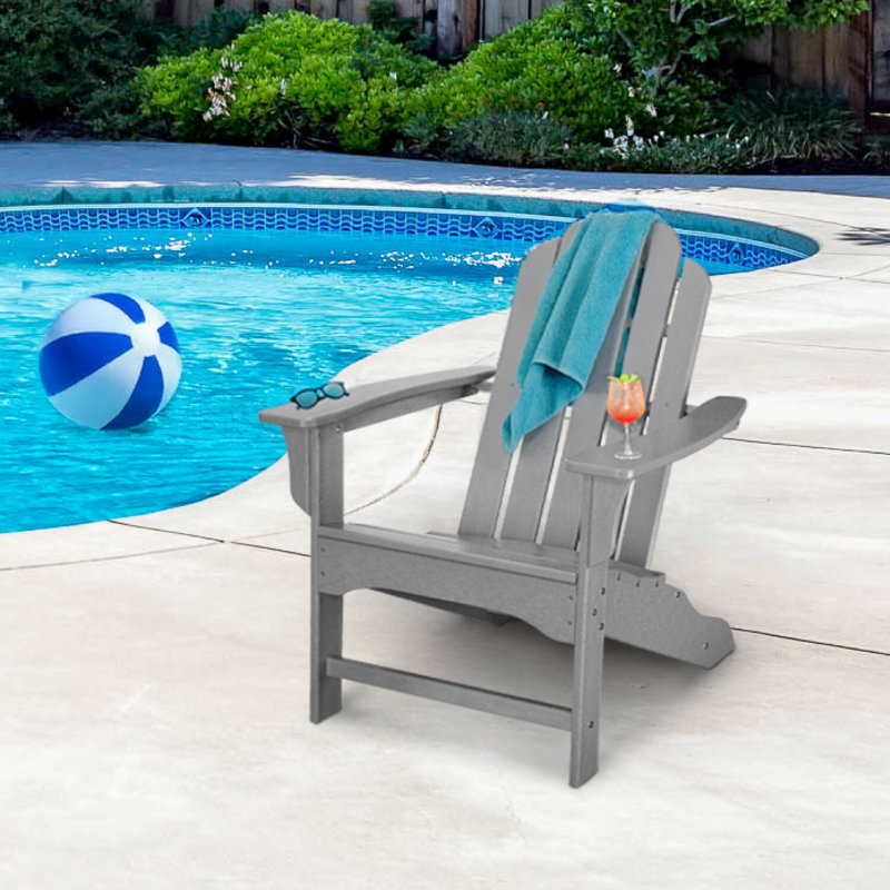 Galaviz Outdoor Adirondack Chair, Gray