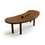Table de salle à manger en bois massif brun à 4 pieds irréguliers-1144030006