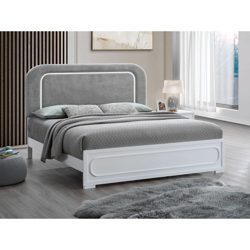 Grand lit (matelas non inclus), blanc