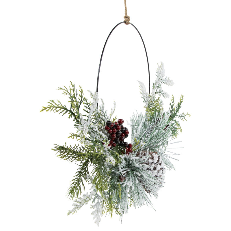 Frosted Pinecone and Berry 16'' Artificial Christmas Wreath