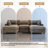 4 - Piece Upholstered Light Brown Faux Rabbit Fur Flannel Reversible Modular Sofa Living Room Sectional Couch with Ottoman-1085892523-1085892520-1085892525