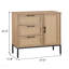 Armoire de rangement, rotin, tablettes réglables, style Mid-Century: 3 tiroirs, portes