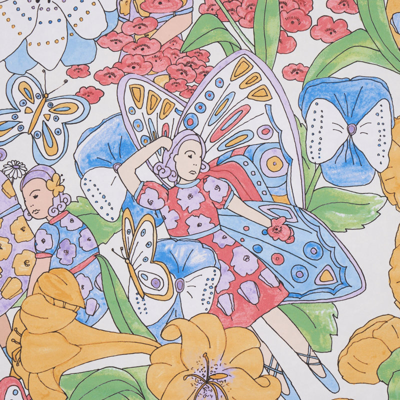 Papier peint Schumacher x Clements Ribeiro, Jaune / Ivoire