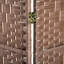 Cloison d'intimité de 6 pi de hauteur Natural Weave. Conception artistique avec. Base en bois de peuplier. Pour créer dans les magasins. 4 panneaux et charnière. Cloison facile à transporter. Travailler. Cadre. Petites pièces. Mobile