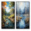 «Birch Woods Serenity Falls», 2 pièces sur toile-1326171851-1326171850