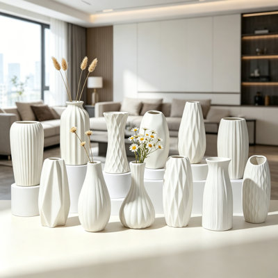 Ensemble de 12 vases en céramique en céramique