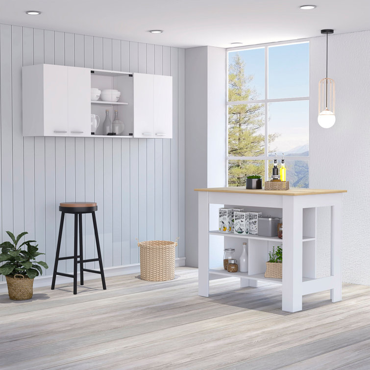 Ebern Designs Emelia Wood Kitchen Island | Wayfair.co.uk