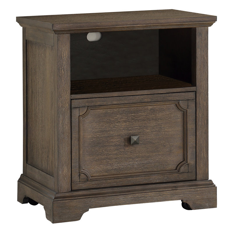 Office File Cabinet In Distressed Dark Oak Finish, 1 Drawer With Bearing Glides, Storage , And For Smooth Mobility Office, Cabinet, Rustic, Transitional, Drawer, Shelf, , Convenient Document