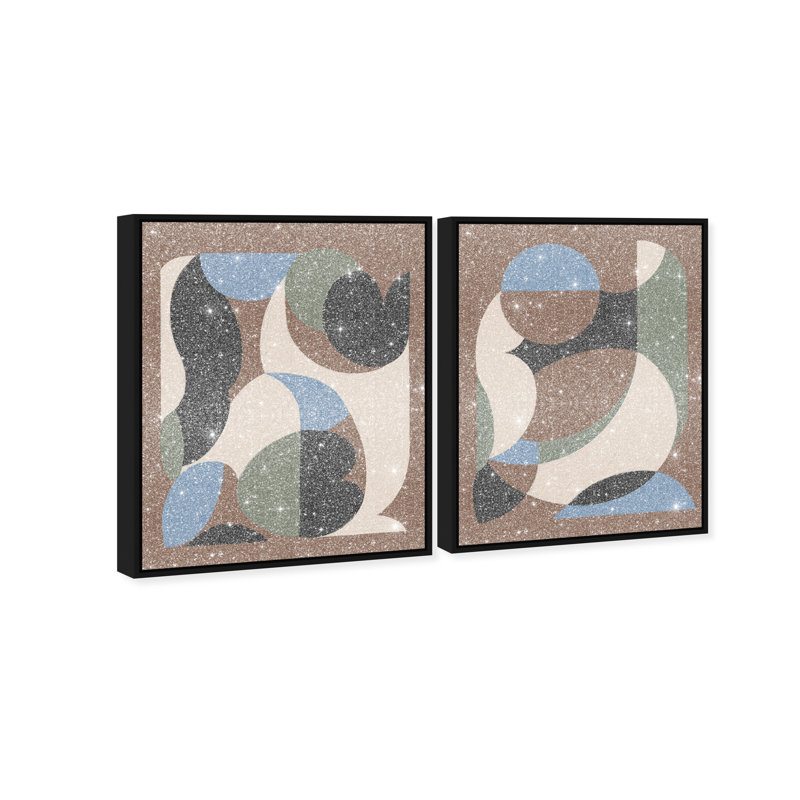 Centered Harmony Set Set by Oliver Gal, 21" H x 17" W, Black Floater Frame