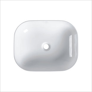 19.7" x 15'' Bathroom Sink Rectangular Feather Edge Counter Top Basin With Overflow