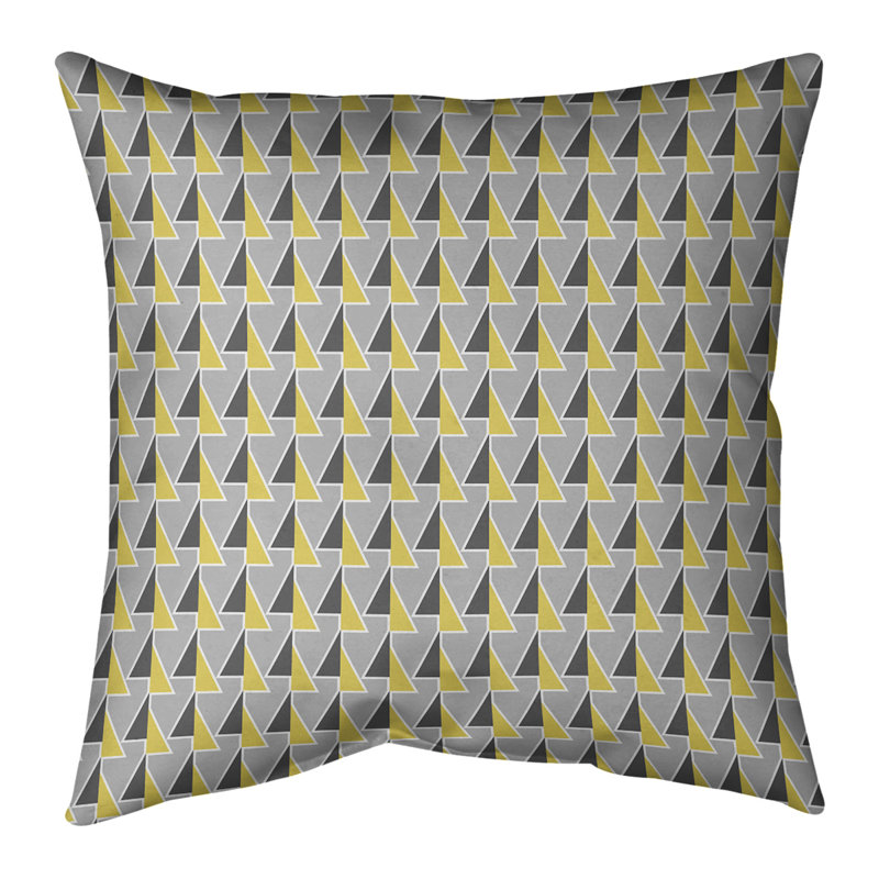 Patricia Geoffrey Geometric Reversible Throw Pillow, Down Alternative, 18" H x 18" W, Yellow Accent