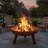 Union Round Wood-Burning Steel Finish Cast Iron Outdoor Raised Fire Pit Bowl - Brown - 24"-1434217330-1434217335