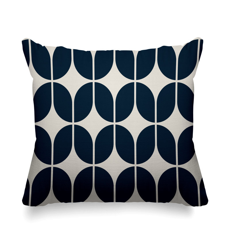 Housse et insert de coussin extérieur d'extérieur, 15 po x 15 po, Bleu foncé, Carré