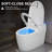 White Smart Toilet Seat With Manual Lid & Dual Flush Function | Auto Flush, Seat-Warming, Night Light, Led Display, Remote Control For Home, Hotel, Office