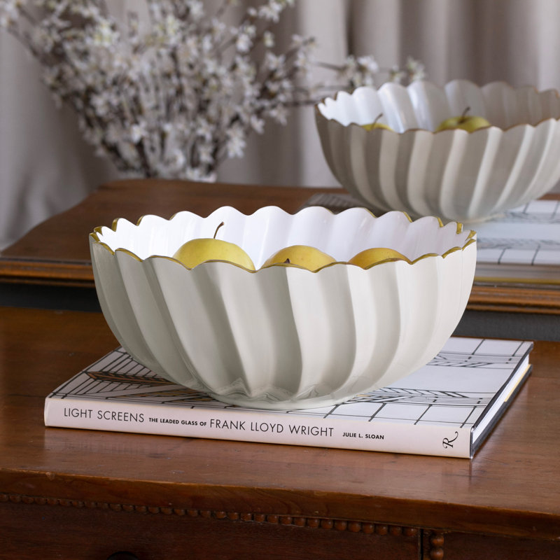 Encanto Serving Bowl, Cream/White, 10.25"