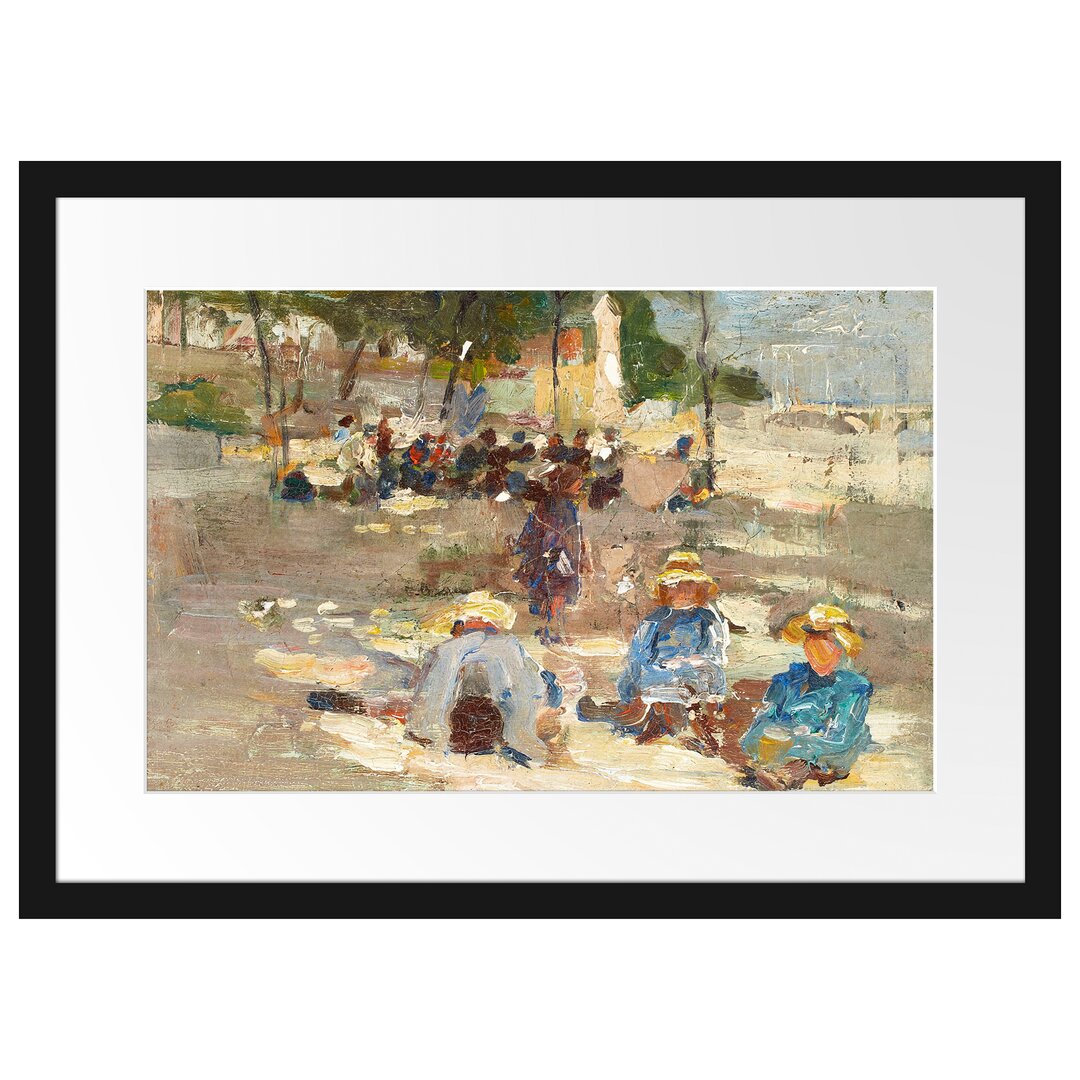 Gerahmtes Poster Picnic in the Park von Max Liebermann