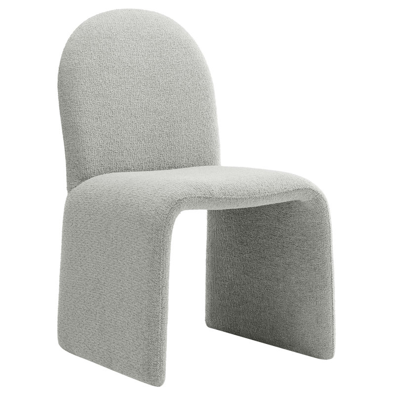 Junia Boucle Upholstered Arch Armless Dining Chair, Dove Gray