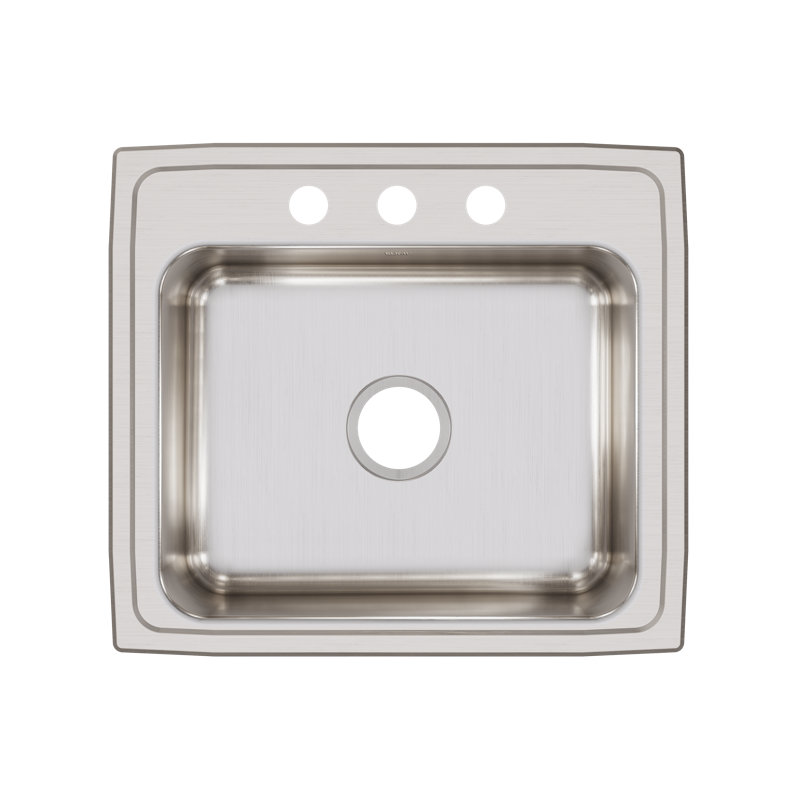 Évier de cuisine à montage sur plan L 19 po x l 19,5 po Lustertone, 3 trous