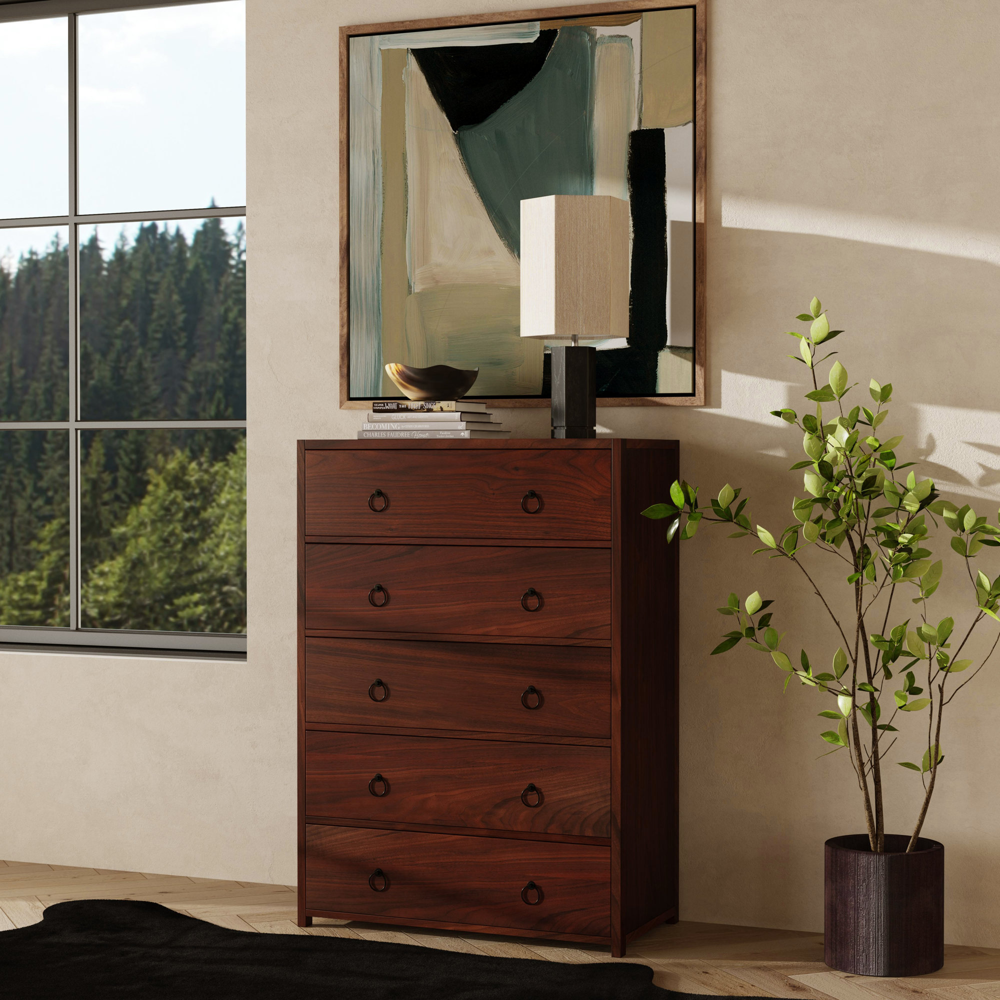 Elin 5 Drawer Dresser, Brown