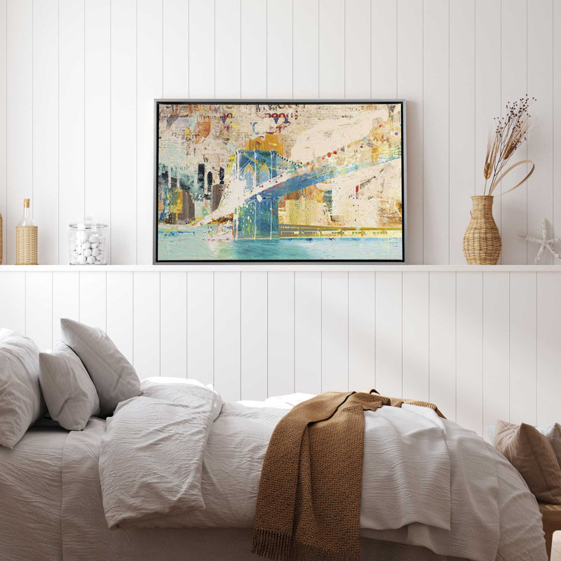 «Big Apple Sunrise Parade» sur toile par Porter Hastings, Cadre flottant en chrome poli, H 34 po x l 50 po x P 1,75 po, No