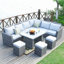 Ensemble de conversation modulaire en rotin 8 pièces avec coussins Outten-24741343