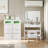 Ensemble de coiffeuse et meuble-lavabo 2 pièces avec commode à lumière DEL et coiffeuse