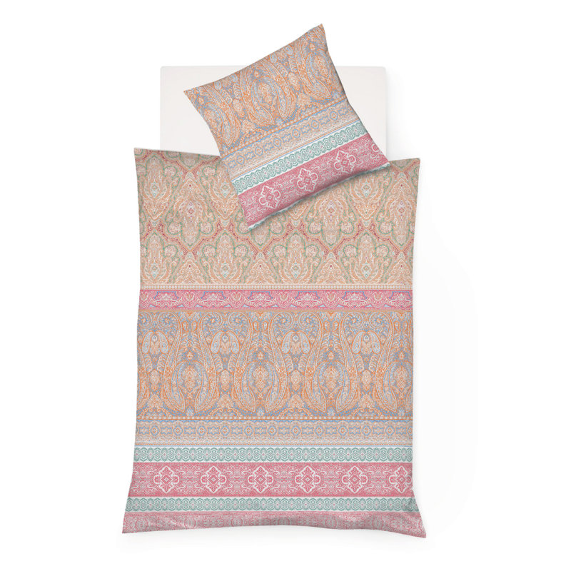 Duvet Cover Set, Apricot, 155 x 220 cm - 1 Pillowcase (80 x 80 cm)