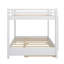 Lit superposé en bois de style champêtre avec échelle et lit gigogne Queen-Over-Queen-1143039400