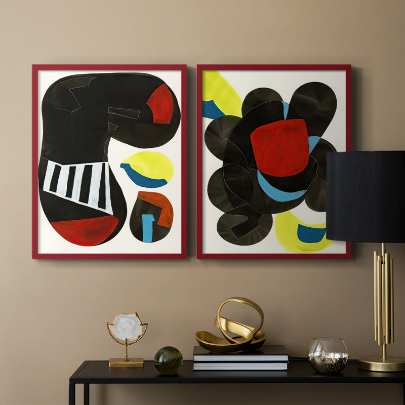 Barcelona I-Premium Framed Print -Ready to Hang - No Nails Required - No Nails Required, Red, 15" H x 24" W