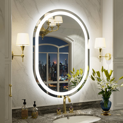 UL Certified LED Anti-Fog Tempered Glass Oval Bathroom/Vanity Mirror - Basics by Wayfair™
