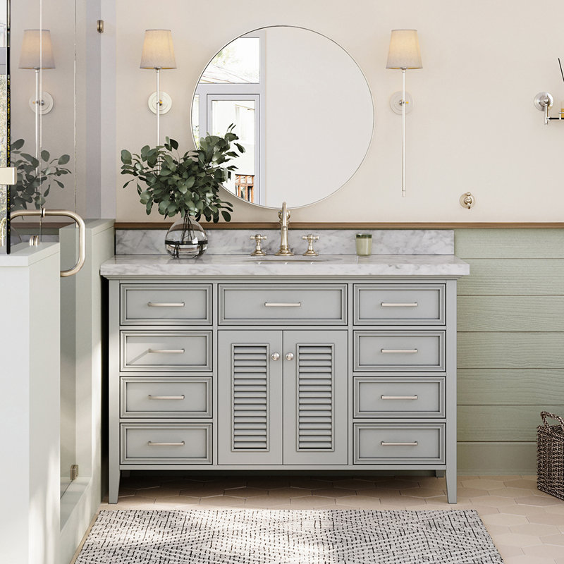 Ensemble de meuble-lavabo simple 55 po Blazier, gris