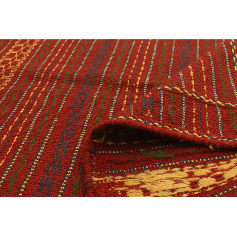 Tapis décoratif en laine noué à la main de conception unique noué à la main new age kashkoli rouge/brun 3 pi 3 po x 5 pi 1 po