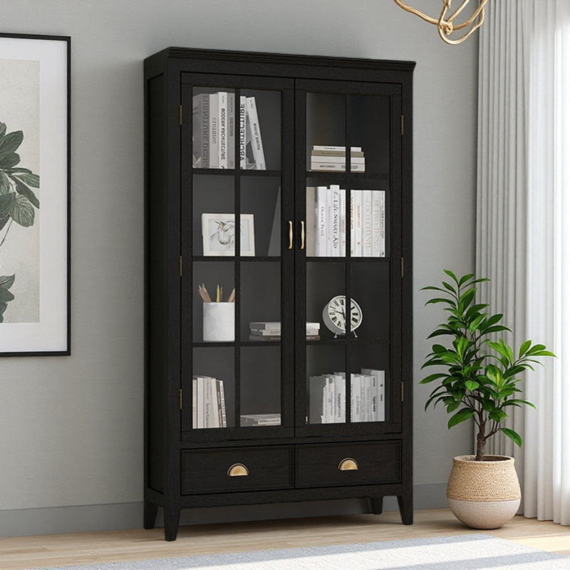 Vitrine moderne, simple et légère de luxe, Noir