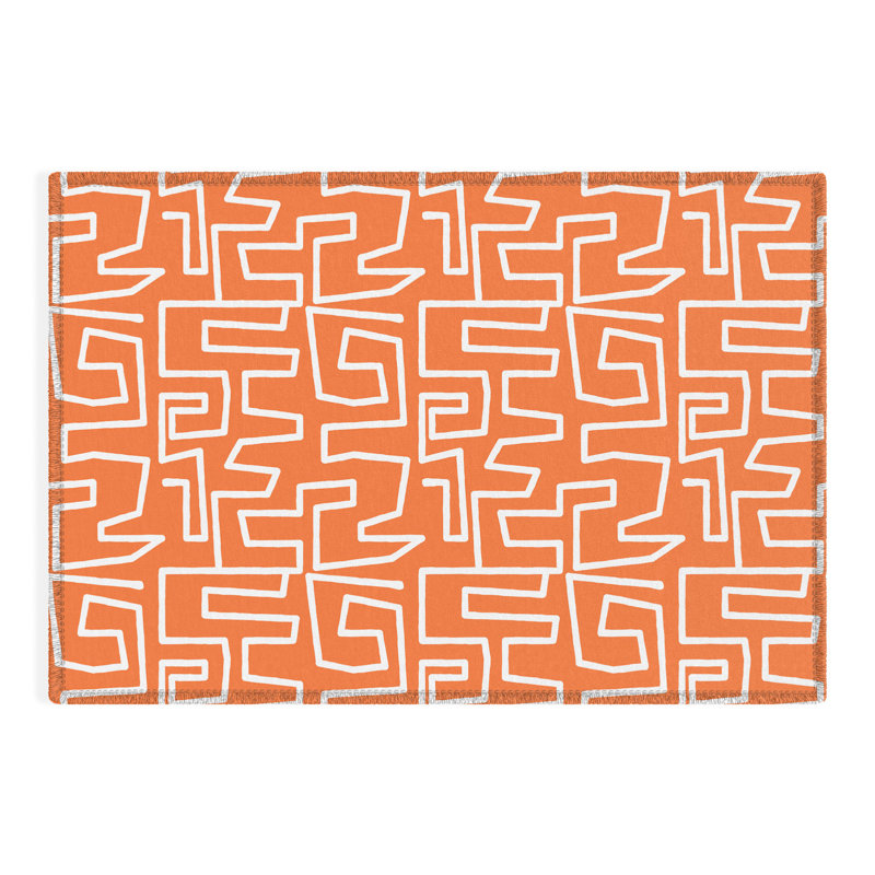 Tapis d'extérieur Labyrinth Orange By Mirimo, Rectangle 4 pi x 6 pi