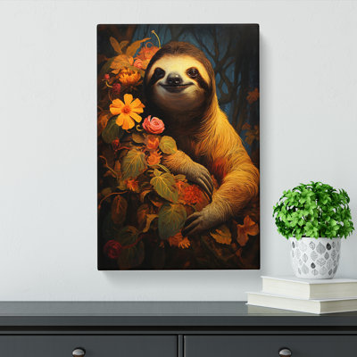 Sloth Informel - Wrapped Canvas