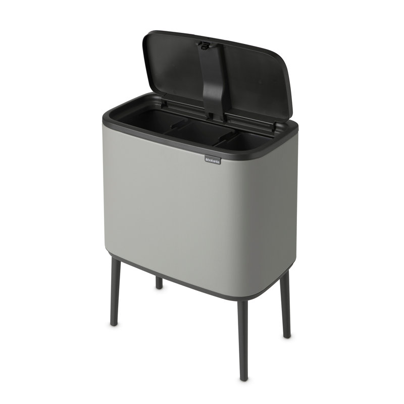Brabantia Bo Touch 3 x 11 Litre Bin, Mineral Concrete Grey