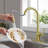 Pull Down Sprayer Kitchen Sink Faucet, Single Handle Kitchen Faucet Brush Gold-118661921