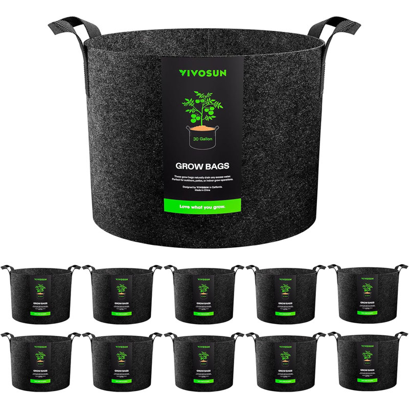 Pots de jardinière en tissu renforcé pour le jardinage (paquet de 10), H 15,9 po x l 23,8 po x P 23,8 po