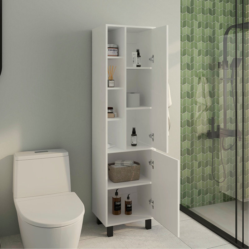Armoire de rangement, 2 portes, 9 tablettes, 4 pieds